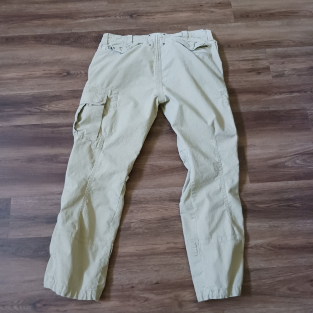 Polo Ralph Lauren Mens Khaki Herringbone Twill Cargo Pants Utility Military‎ Tan - Picture 11 of 11